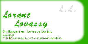 lorant lovassy business card