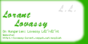 lorant lovassy business card